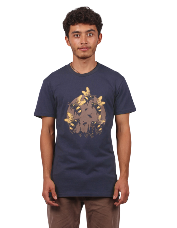 Mens T Shirt Bees Midnight Blue Mens Tops Skumi S