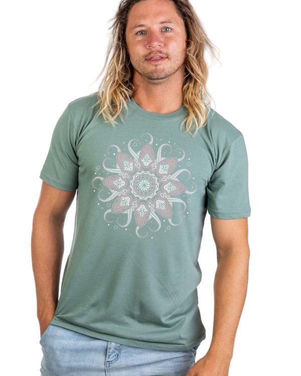 Skumi Mens Shirts Octopus Mandala Sage Mens Tops Skumi 2XL
