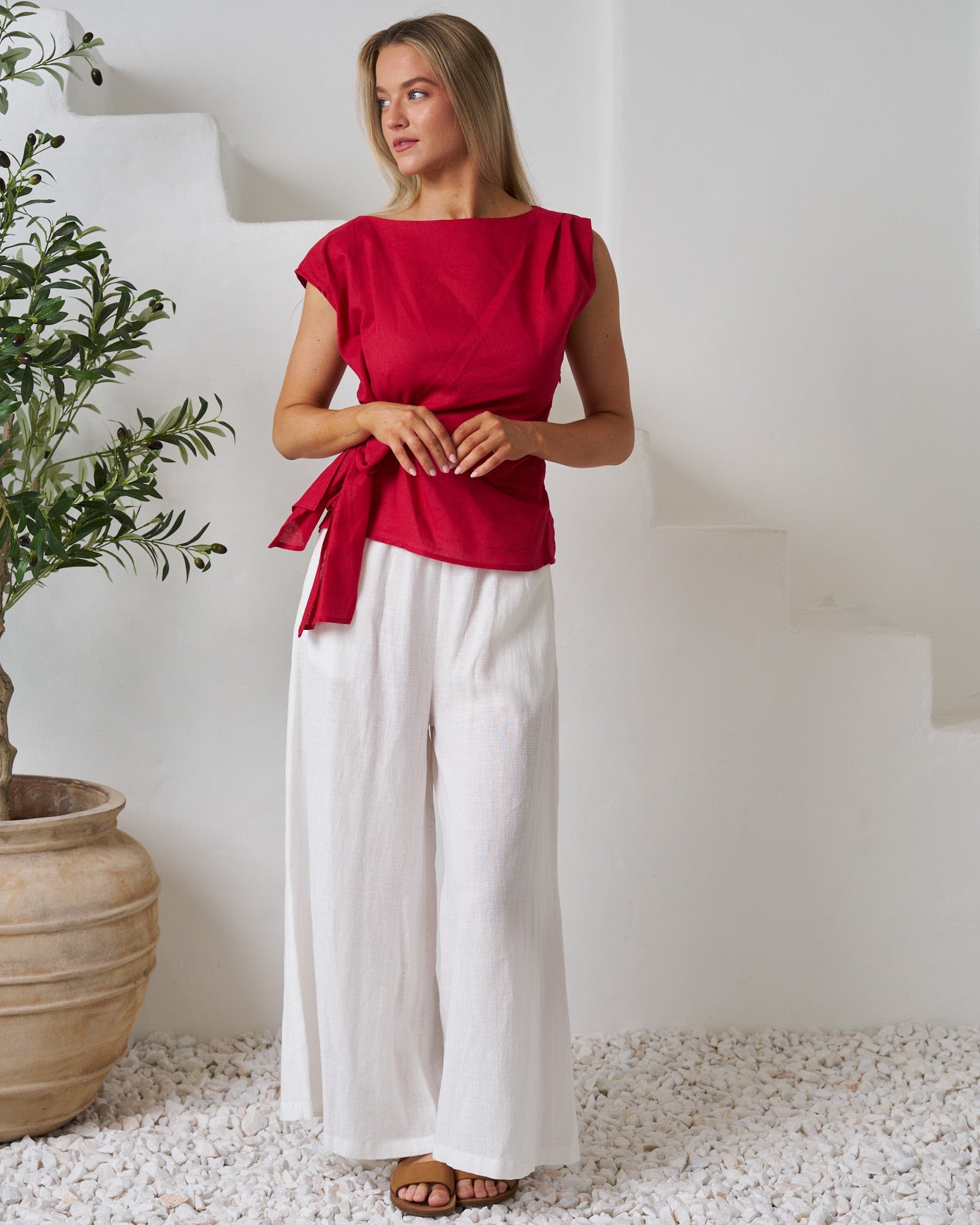 Rihanna Top Berry Red Tops Valeria Label