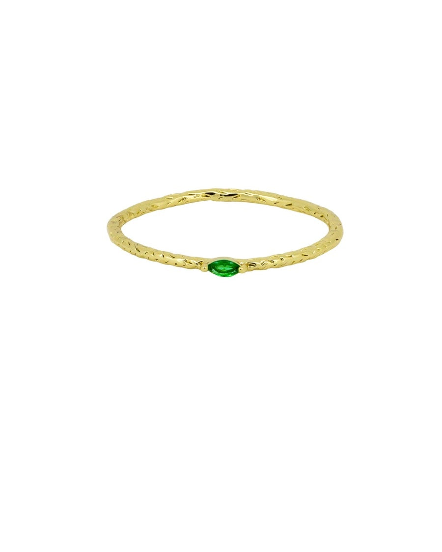 Gold Petite Emerald Ring Rings Tiger Tree