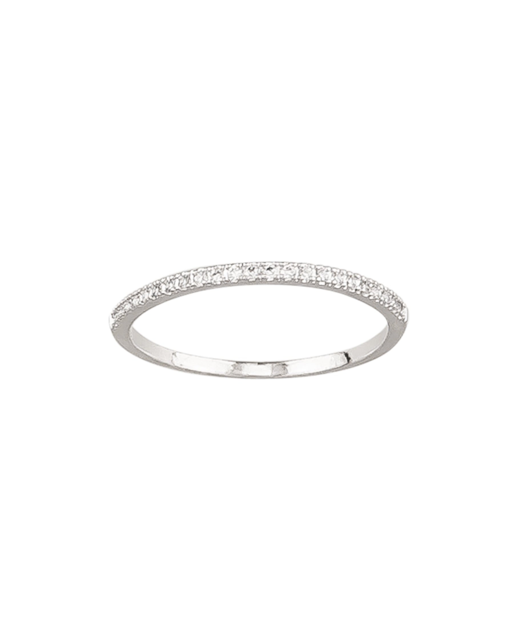 Tiger Tree Silver Half Crystal Band Rings Tiger Tree