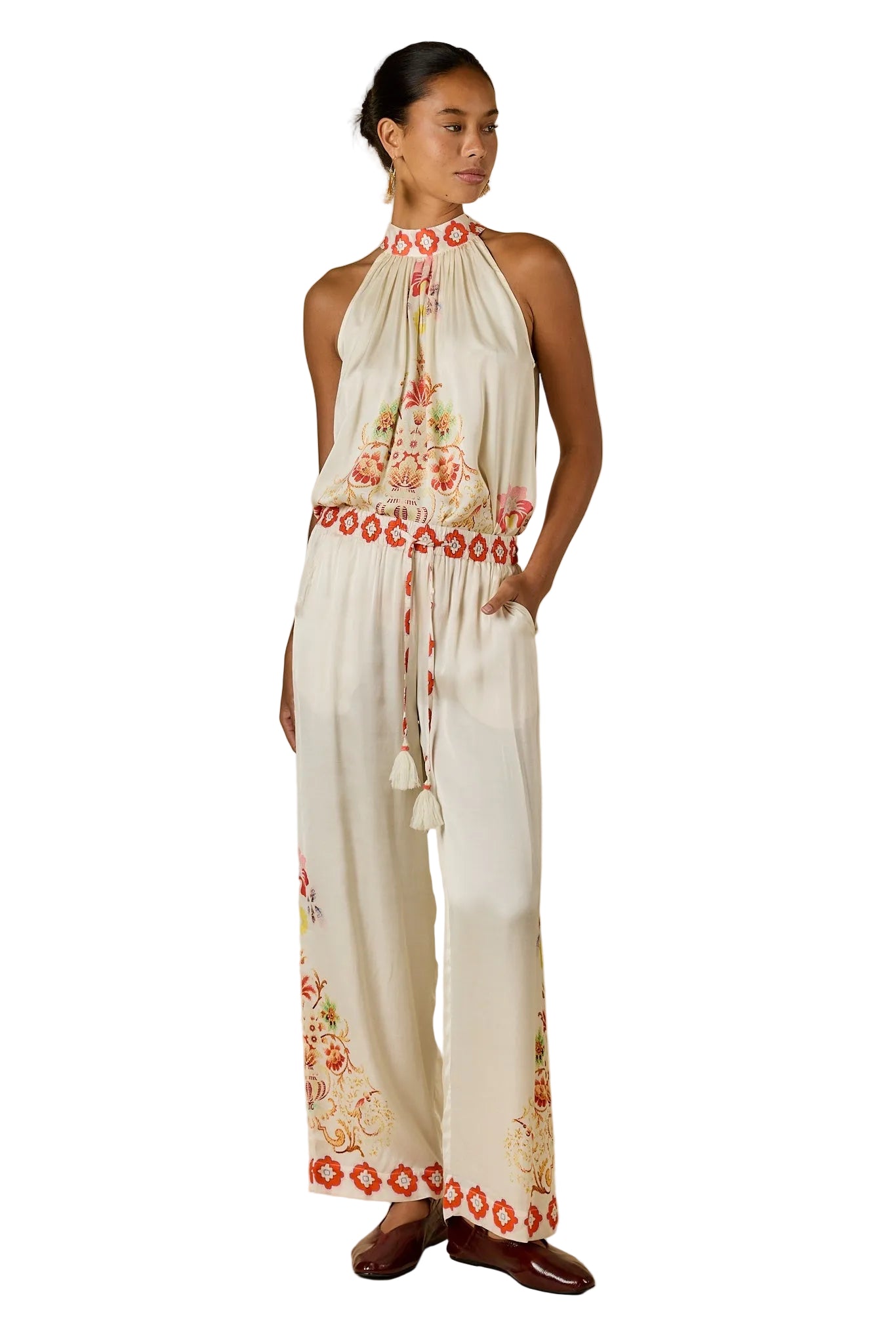 Gazte Pant Cream Bottoms Ruby Yaya XS(36)