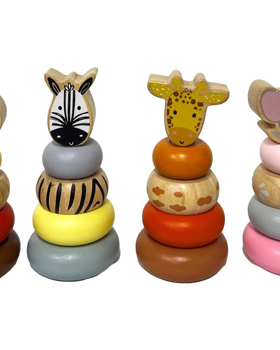 Wooden Mini Safari Animal Stacking Toy Gifts and Accessories ToysLink Elephants