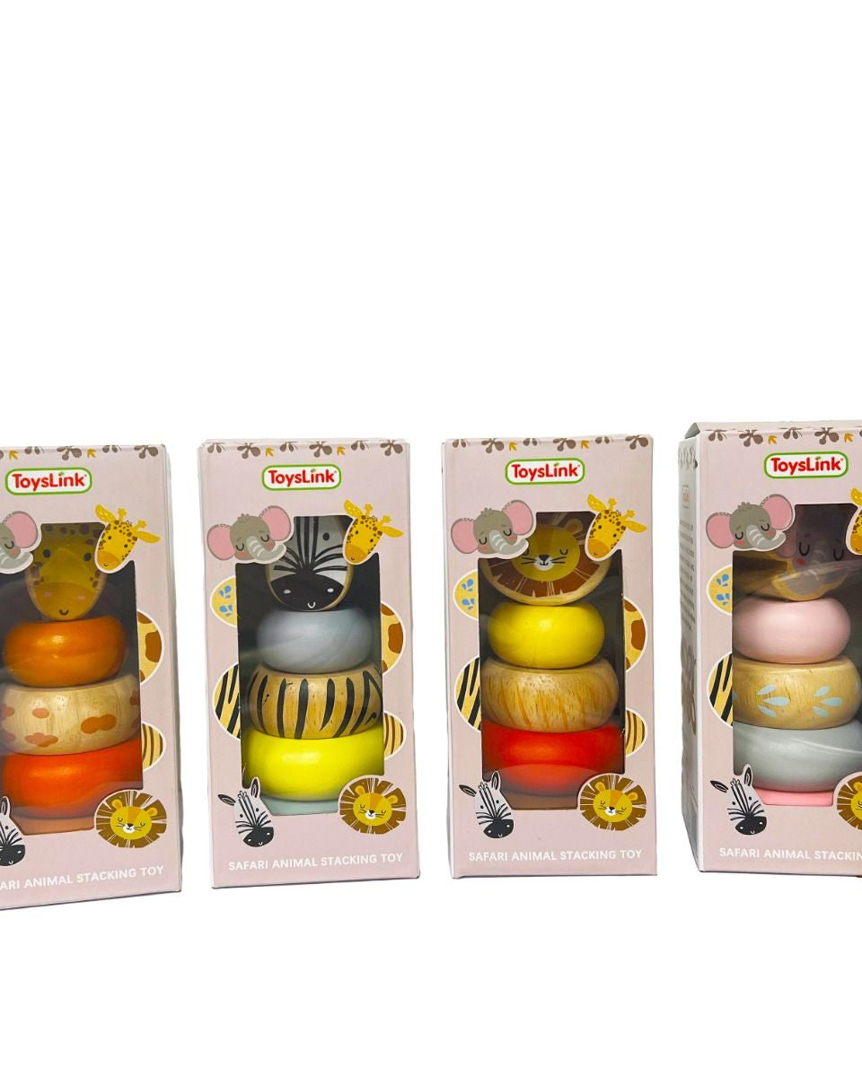 Wooden Mini Safari Animal Stacking Toy Gifts and Accessories ToysLink