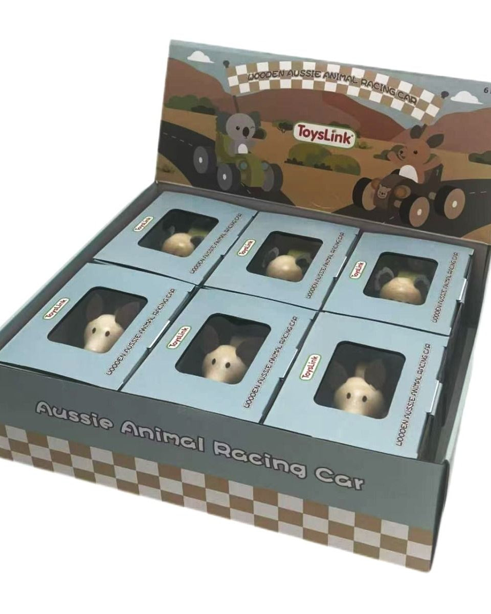 Wooden Koala & Kangaroo Wheelie Car Gifts and Accessories ToysLink