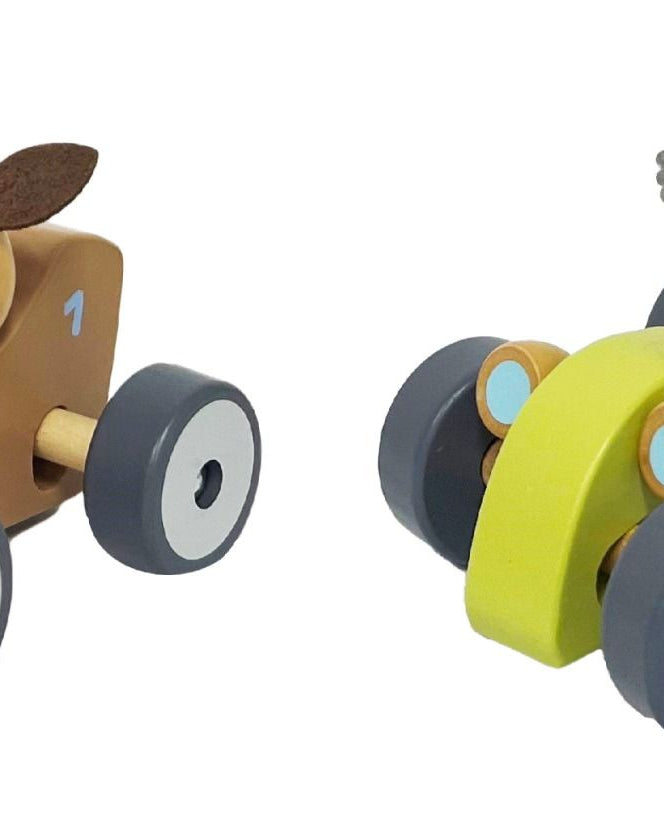 Wooden Koala & Kangaroo Wheelie Car Gifts and Accessories ToysLink Koala