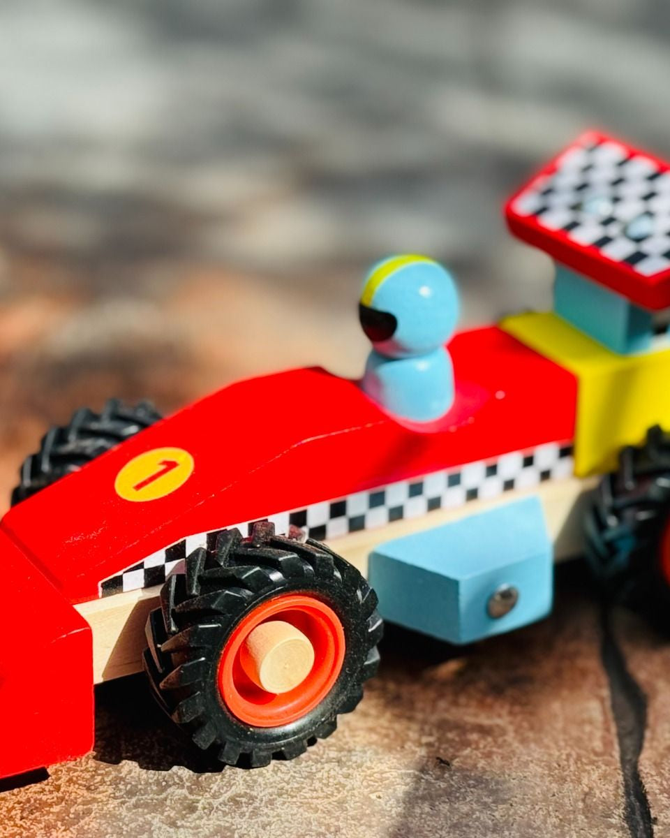 Wooden Racing Car-Red Gifts and Accessories ToysLink