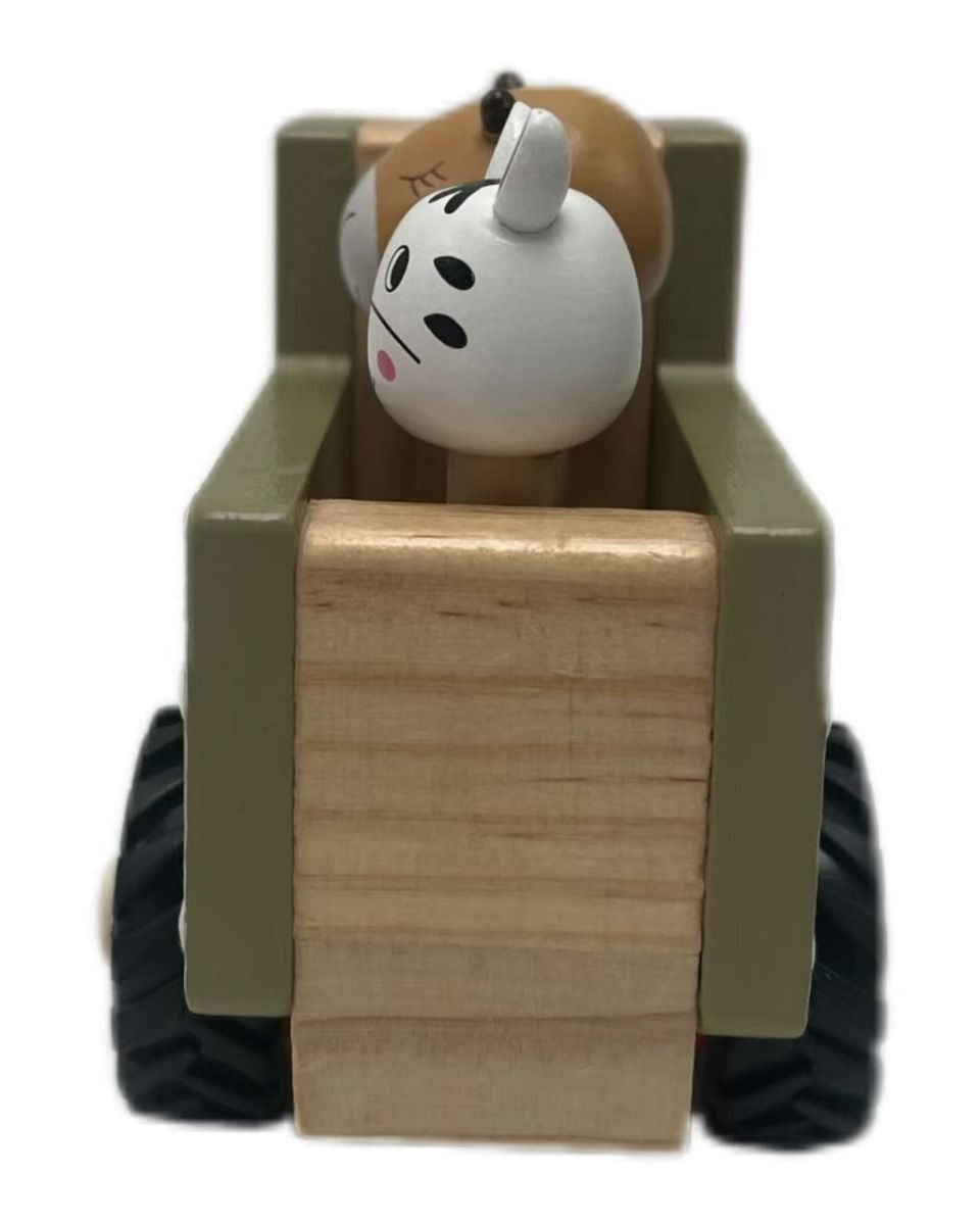 Wooden Zoo Truck Toy with Animal Figurines Gifts and Accessories ToysLink