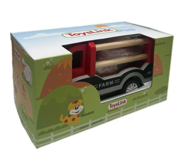 Toyslink Wooden Pullback Farm Truck with Animals Gifts and Accessories ToysLink