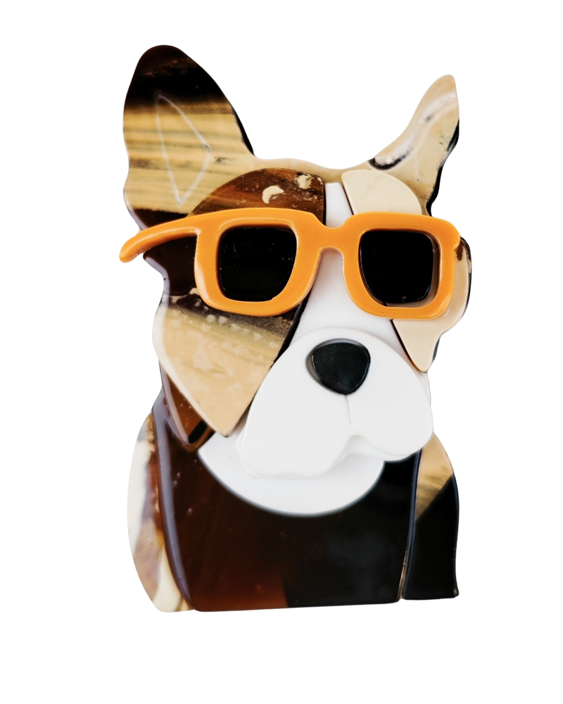 Iris Frenchie Brooch Brown Brooches Urban