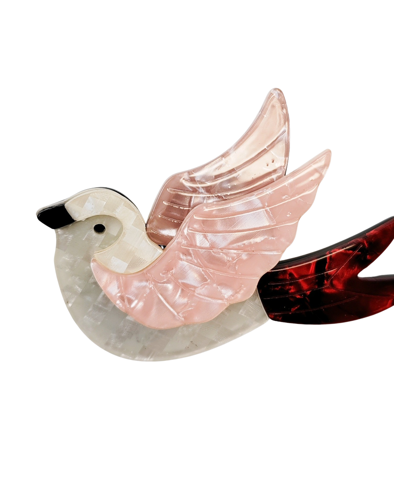 Iris Swallow Brooch Pink - Global Free Style