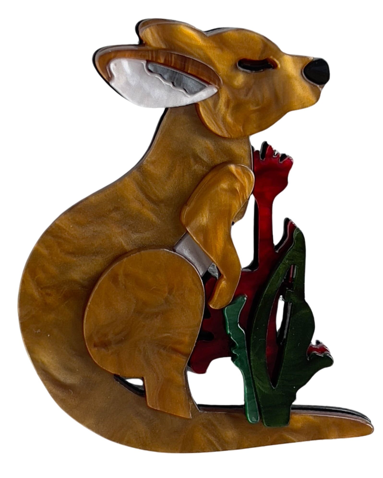 Iris Kangaroo Brooch Brown Brooches Urban