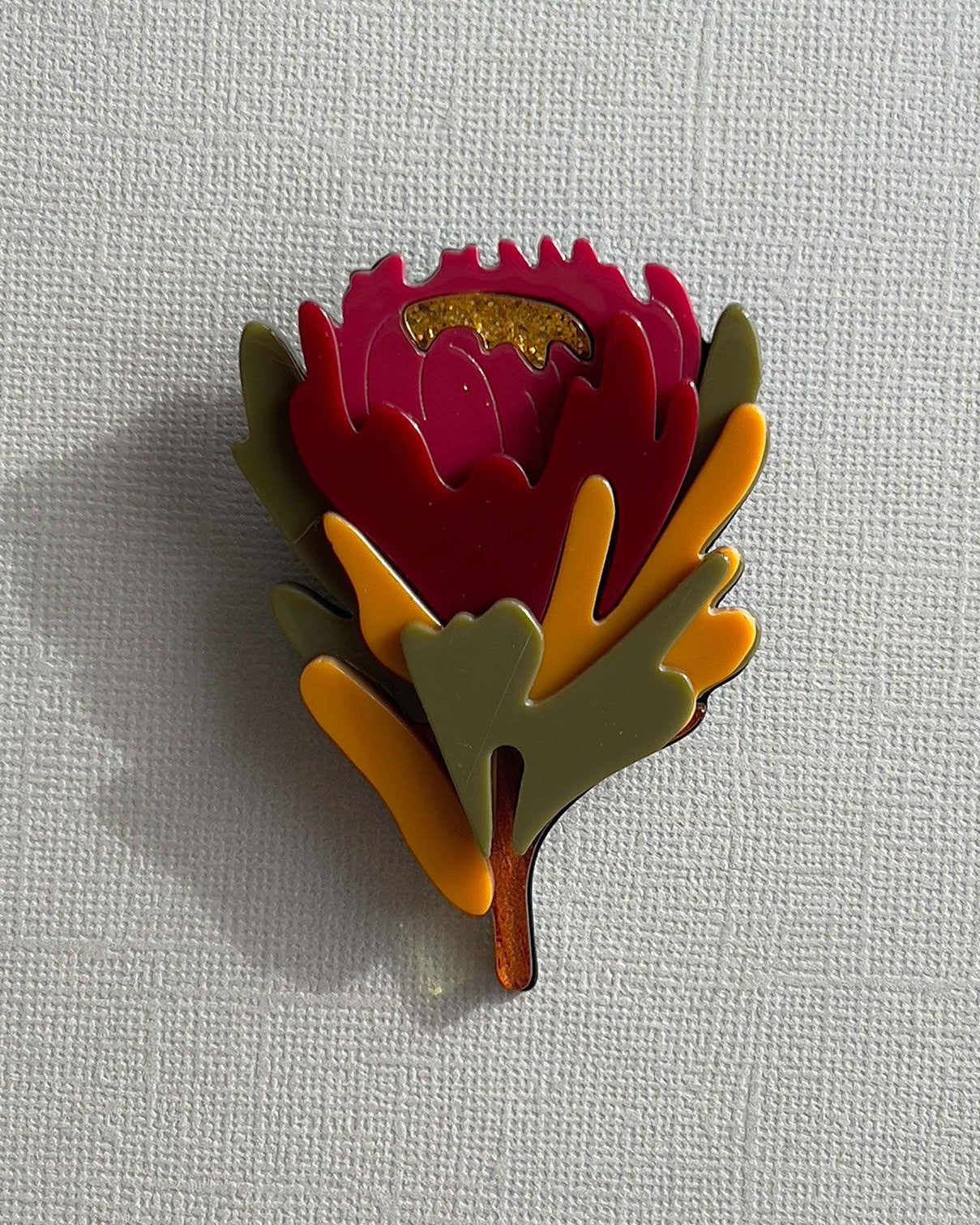Iris Waratah Brooch Red Brooches Urban