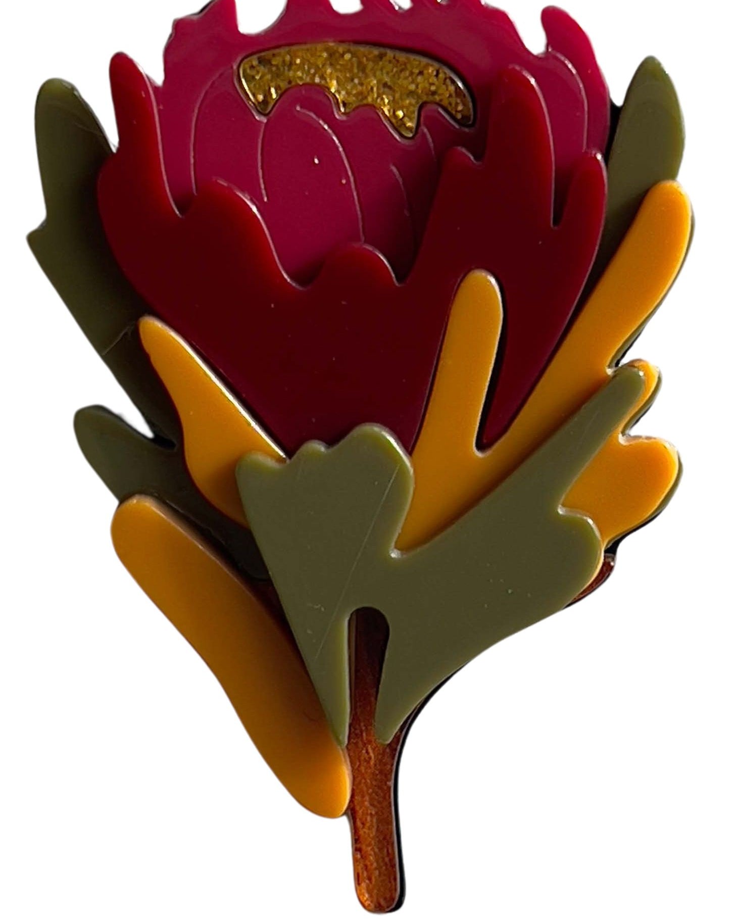 Iris Waratah Brooch Red Brooches Urban