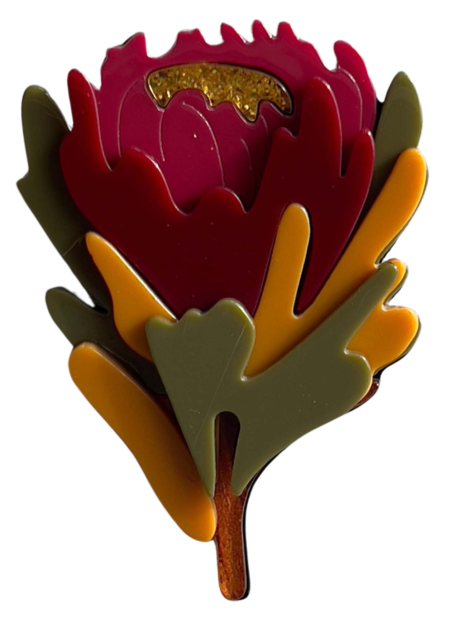 Iris Waratah Brooch Red Brooches Urban