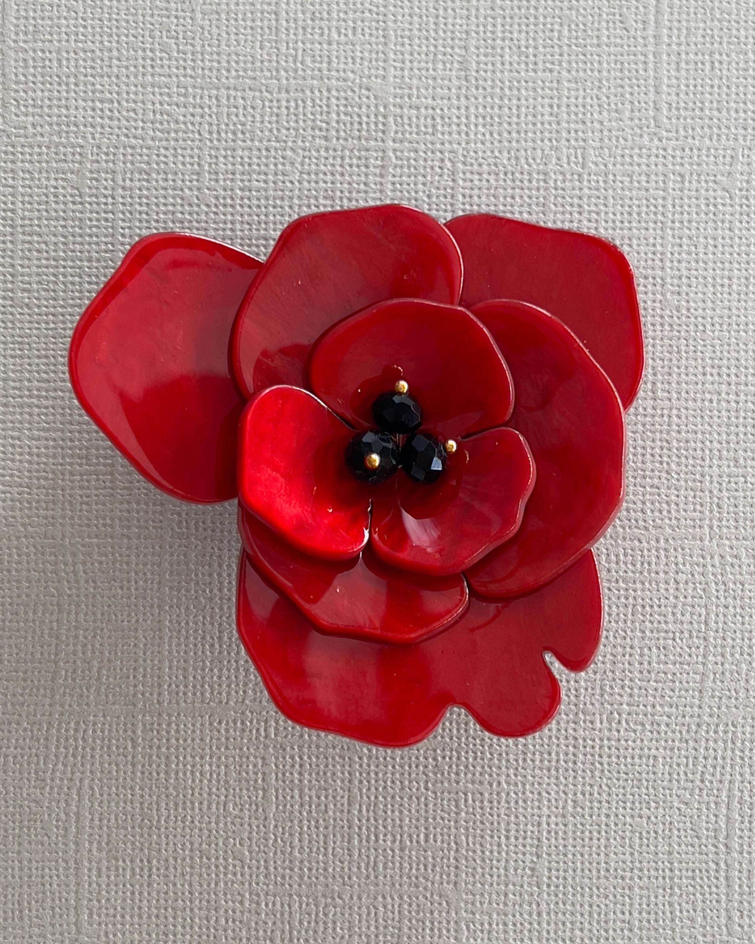 Iris Poppy Brooch Red Brooches Urban