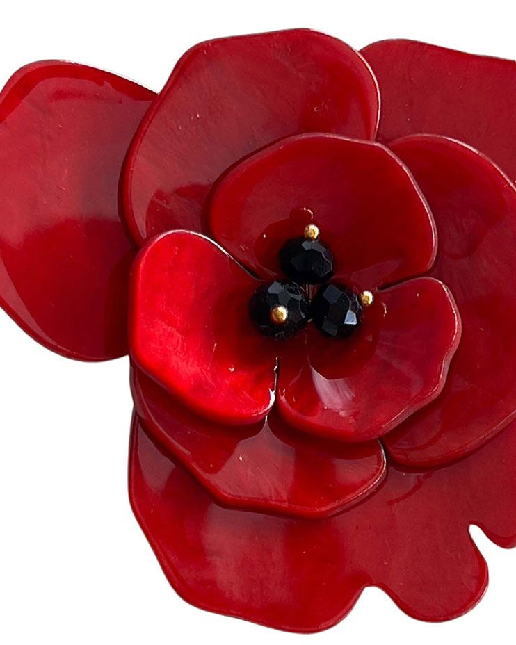 Iris Poppy Brooch Red Brooches Urban