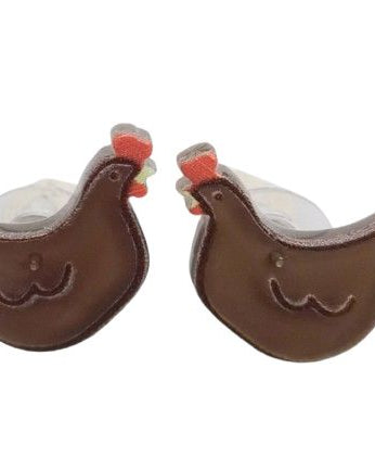 Pop Mini Chicken Earring Brown - Global Free Style