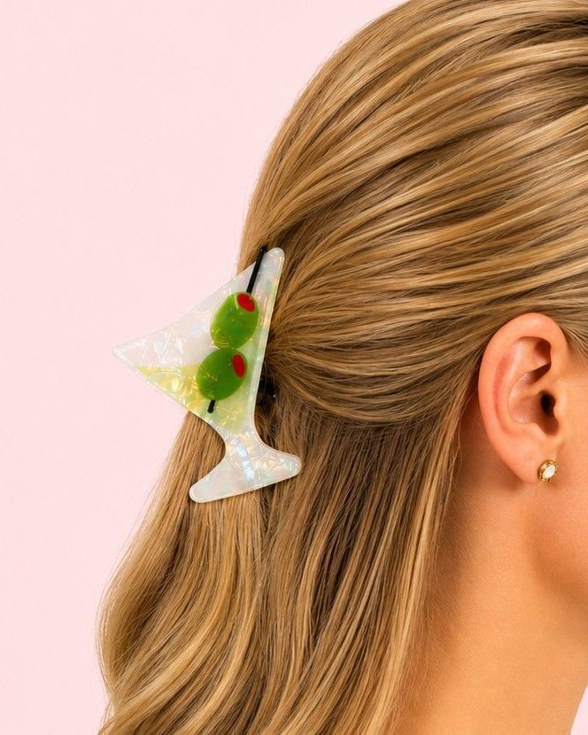 Martini Claw Clip White Gifts and Accessories Urban