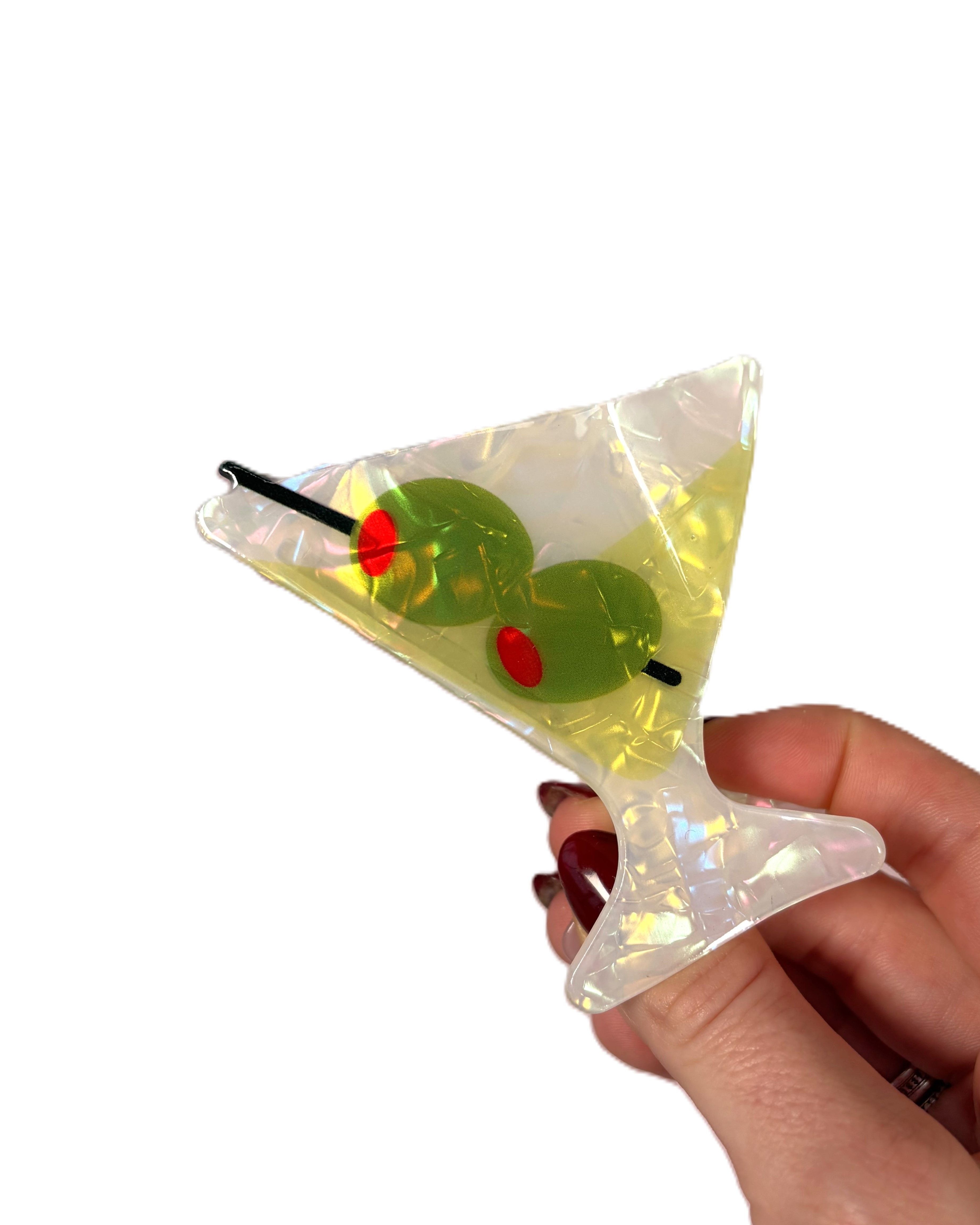 Martini Claw Clip White Gifts and Accessories Urban
