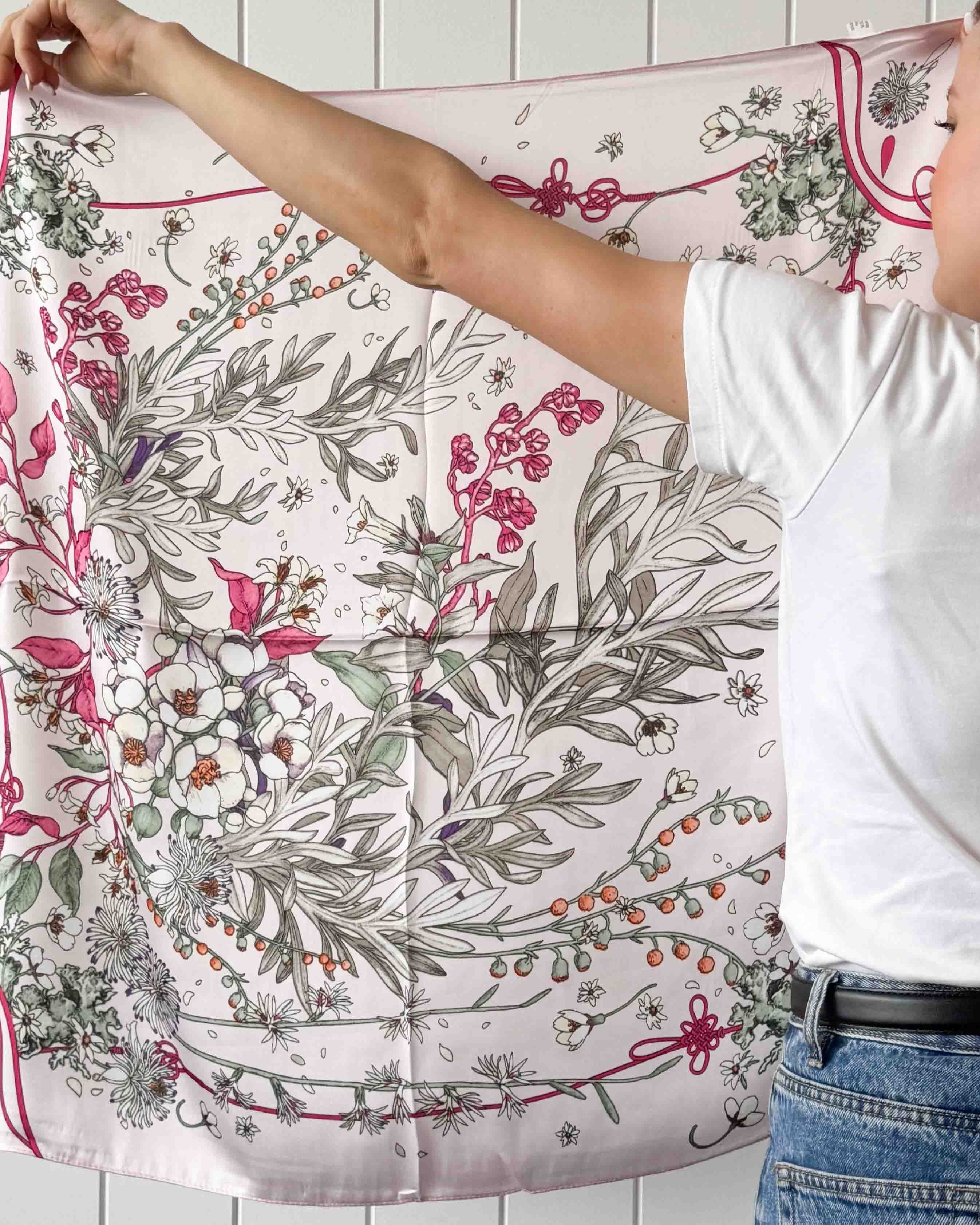 Louise Mini Square Scarf Pink 70cm Scarves and Sarongs Urban