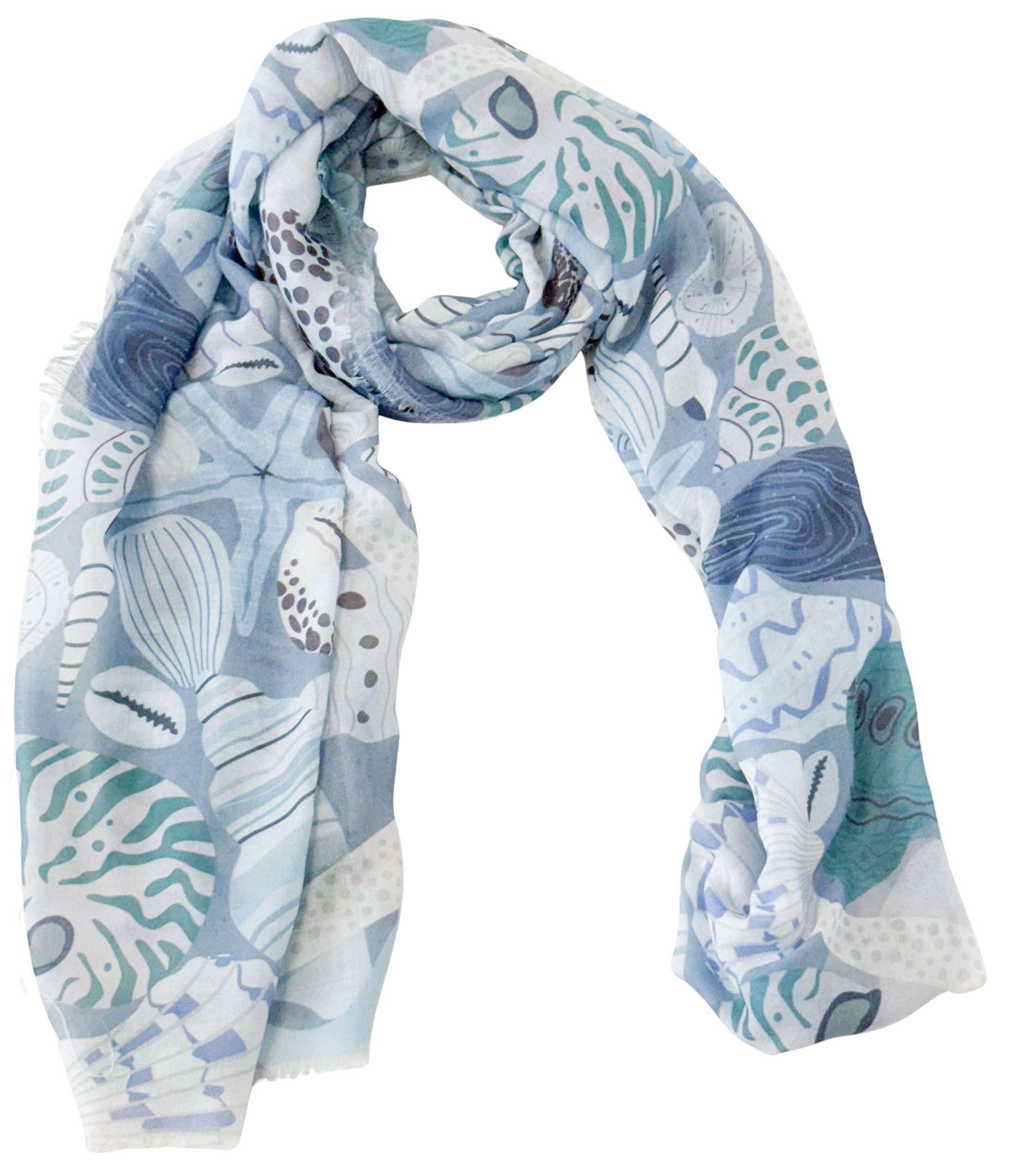 Tidal Scarf Blue 180cm Scarves and Sarongs Urban