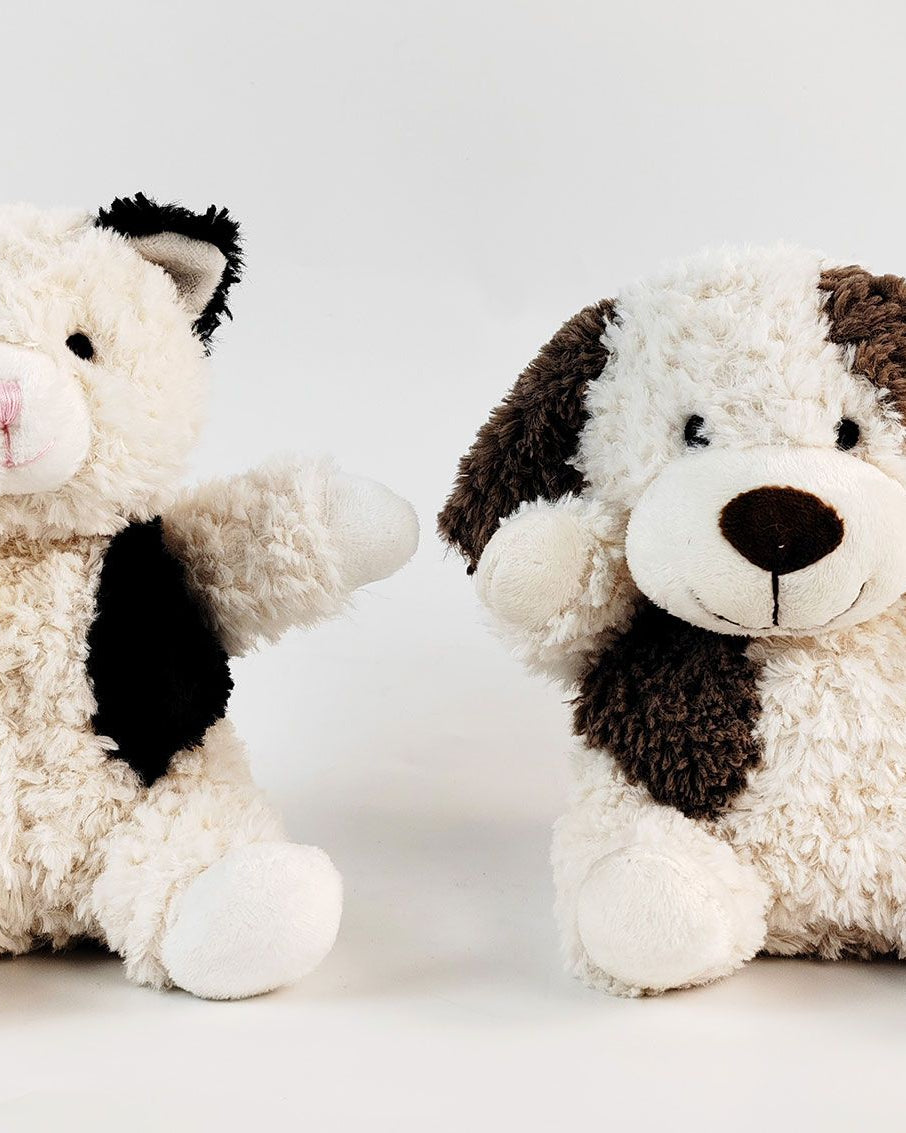 Curly Dog Soft Toy Whtie and Brown 18cm - Global Free Style