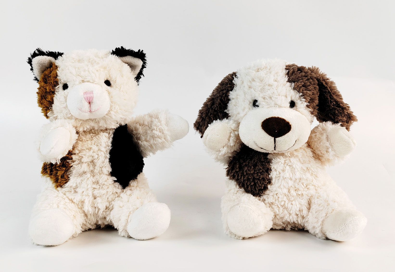 Curly Dog Soft Toy Whtie and Brown 18cm - Global Free Style