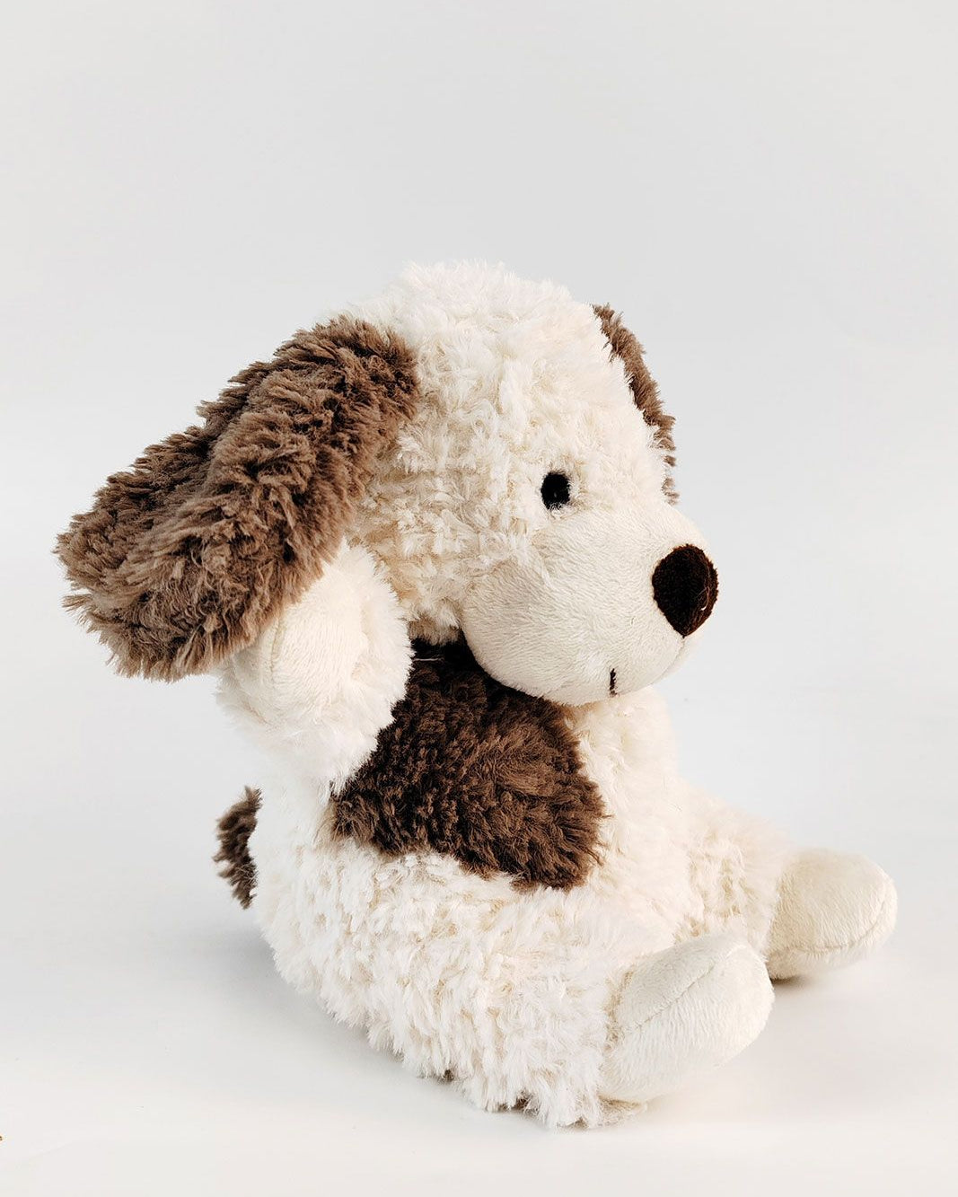 Curly Dog Soft Toy Whtie and Brown 18cm - Global Free Style