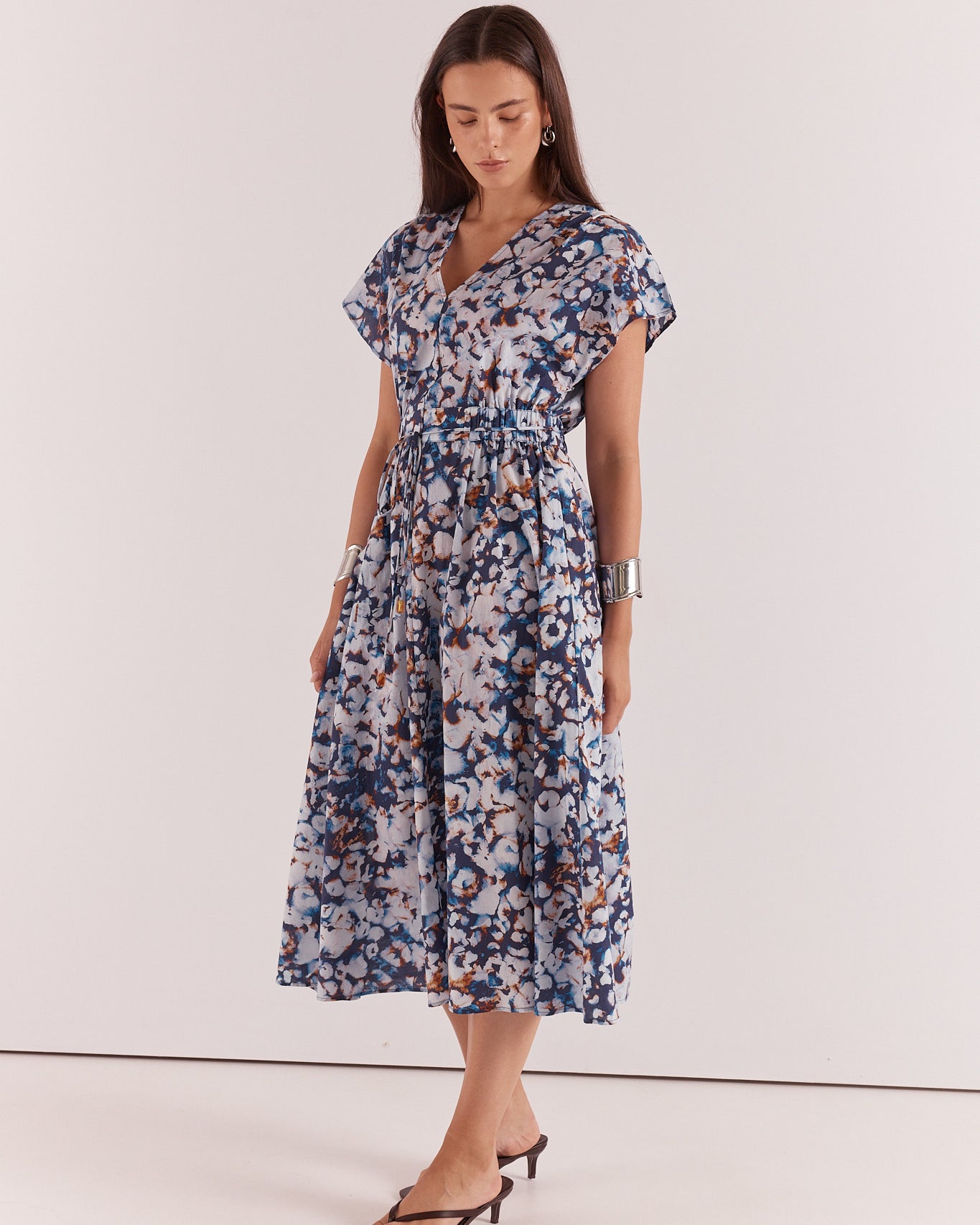 Nazalia Tie Waist Dress Violet Floral Dresses Sass Clothing