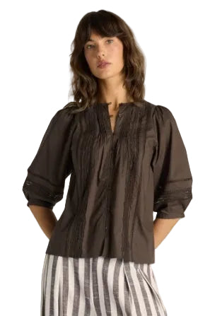 Freya Lace Trim Blouse Chocolate Tops Fate+Becker S(8)