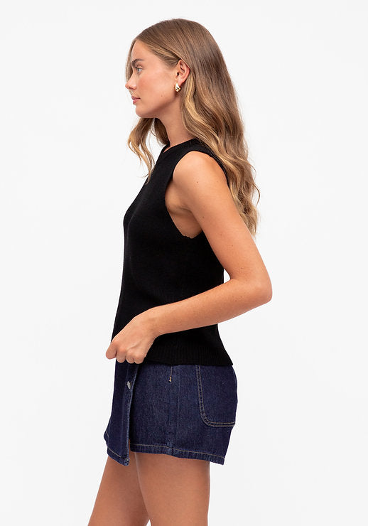 Knit Cami Black Top Tops Ebby and I