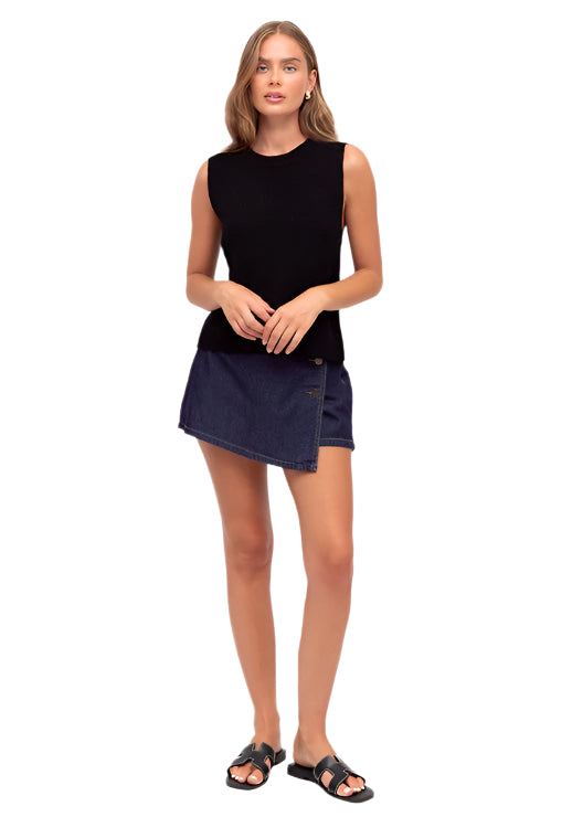 Knit Cami Black Top Tops Ebby and I XS(6-8)