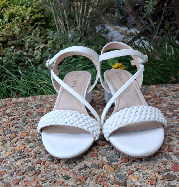 Weave Heels - White Shoes Clarice