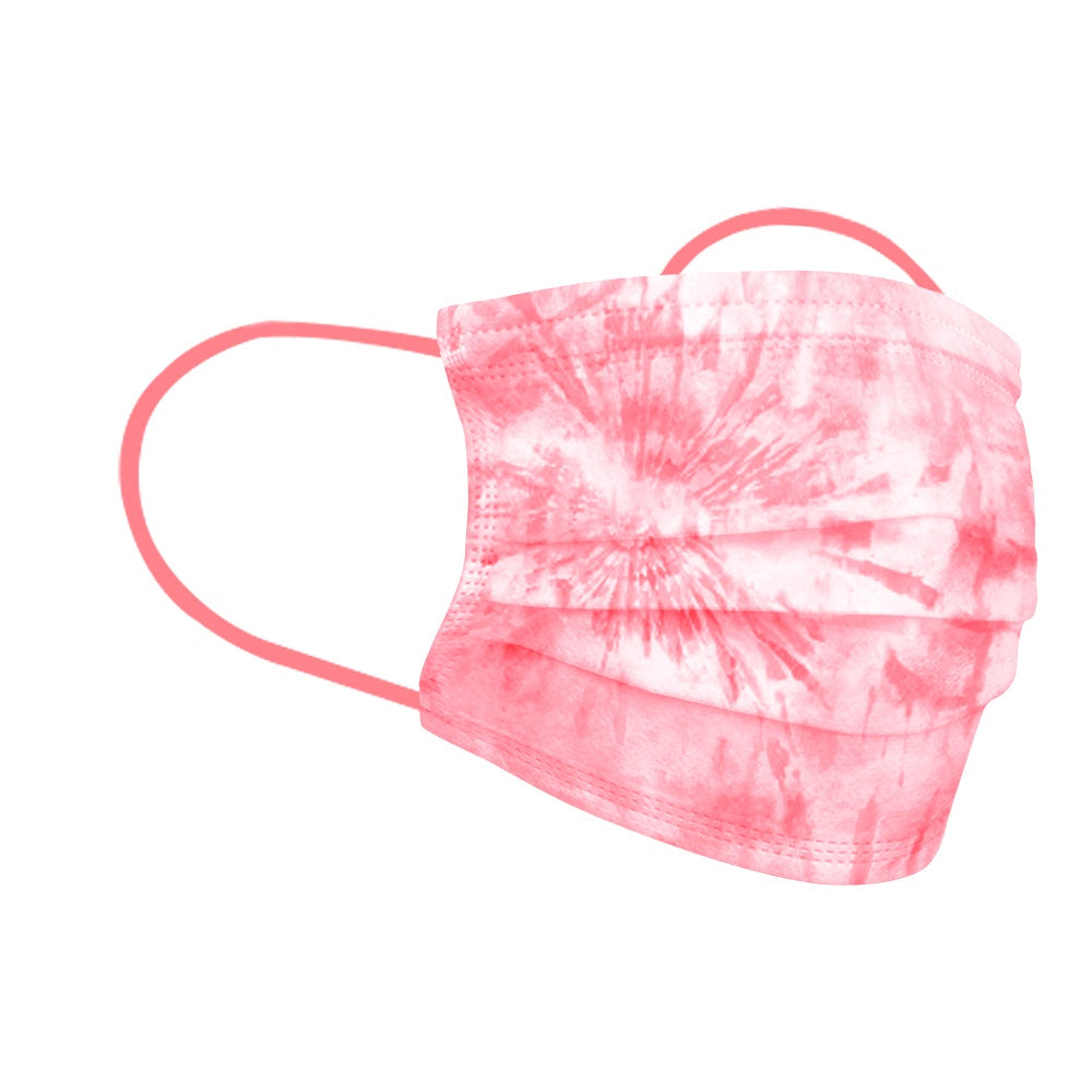 Shield Up Disposable Face Mask 60s Tie Dye Coral - Global Free Style