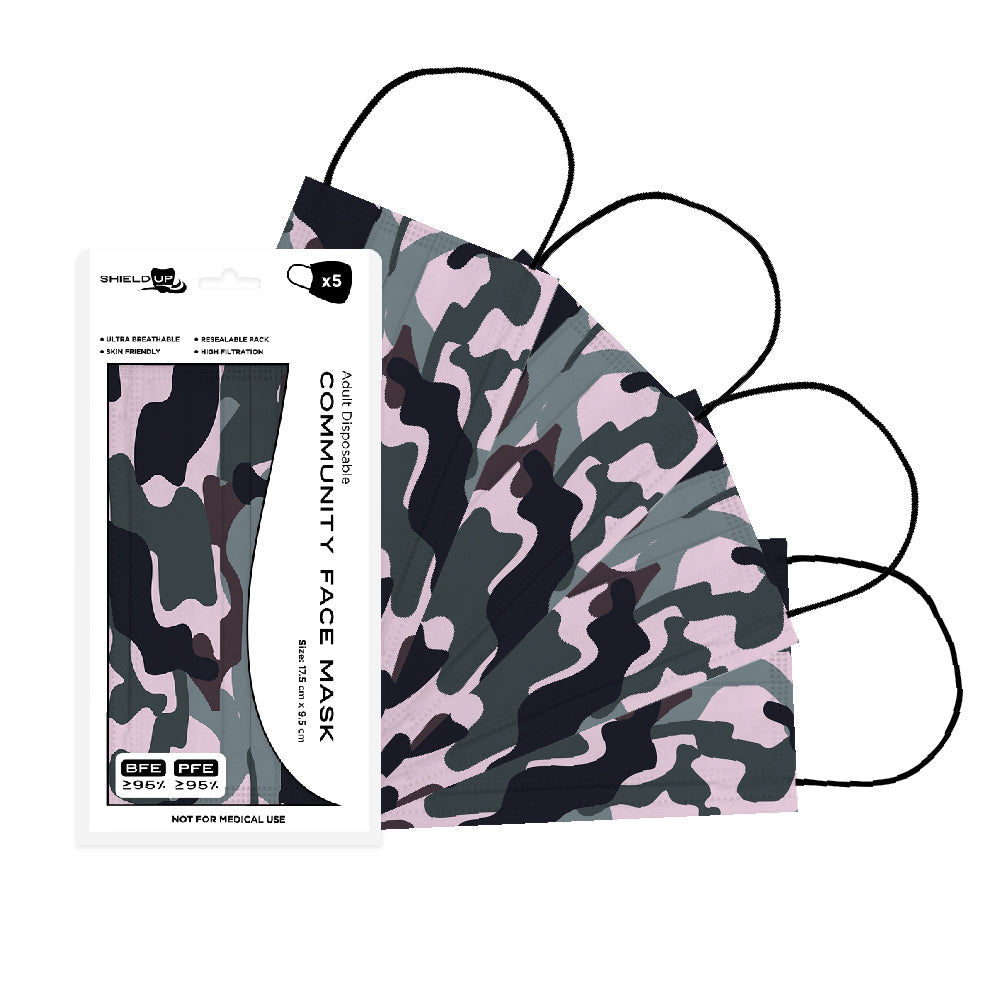 Shield Up Disposable Face Mask Urban Camo - Global Free Style