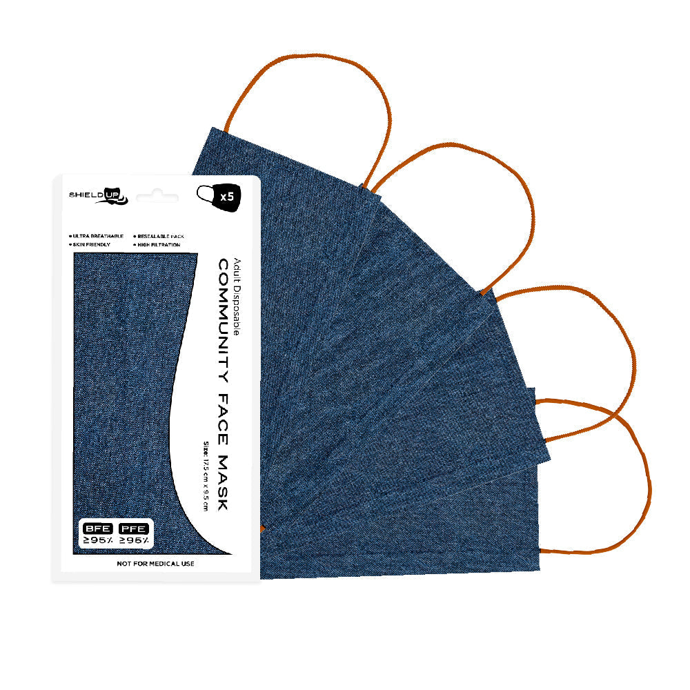Shield Up Disposable Face Mask Urban Denim - Global Free Style