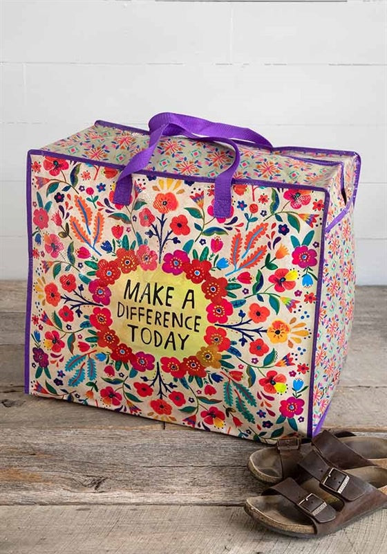 Natural Life Jumbo Zip Tote Make A Difference - Global Free Style