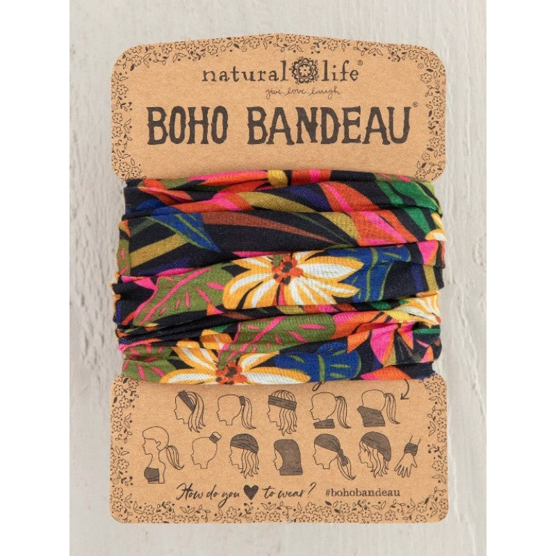 Boho Bandeau Black Tropical - Global Free Style