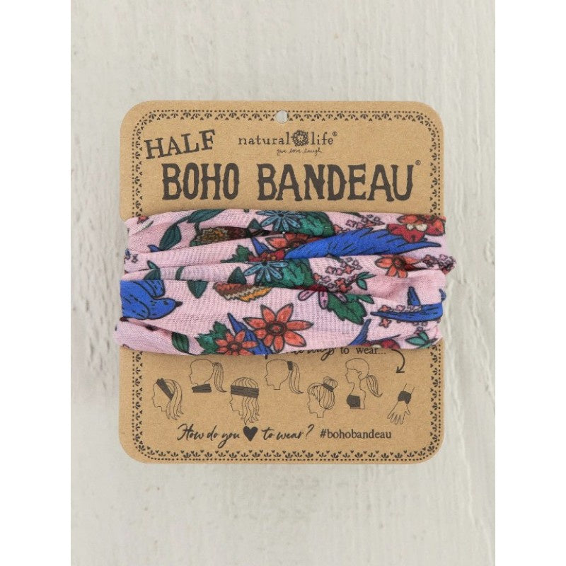 Boho Bandeau Half Swallows Light Pink - Global Free Style
