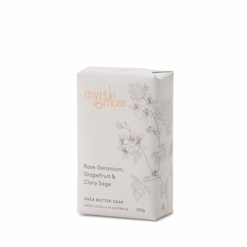 Myrtle & Moss Shea Butter Soap 200g Rose Geranium, Grapefruit &... - Global Free Style