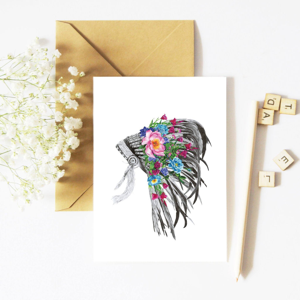 Mc.Mur.trie Greeting Card Indian Florals - Global Free Style