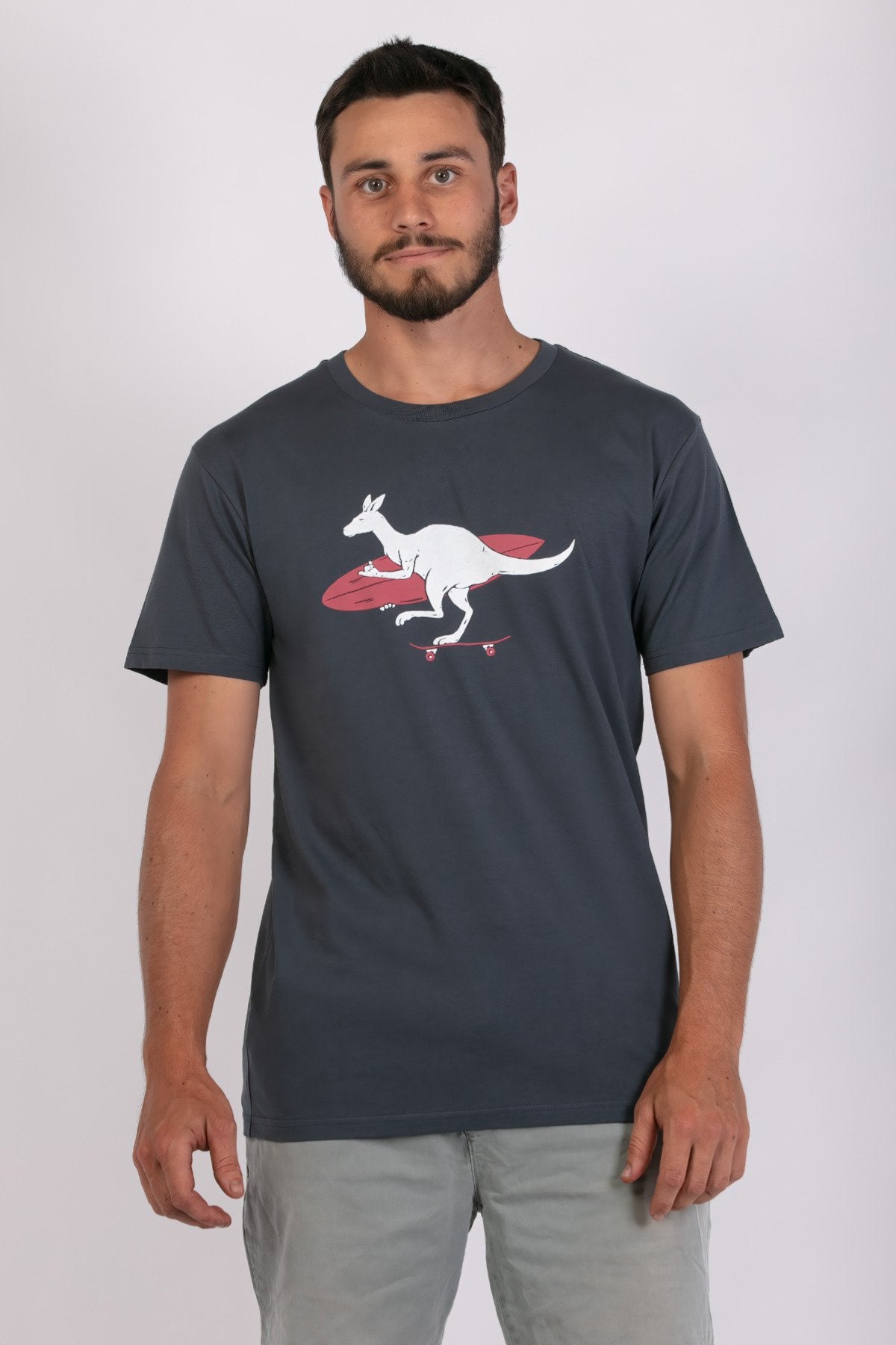 Skumi T Shirt Kanga Surf Petrol Blue Mens Tops Skumi