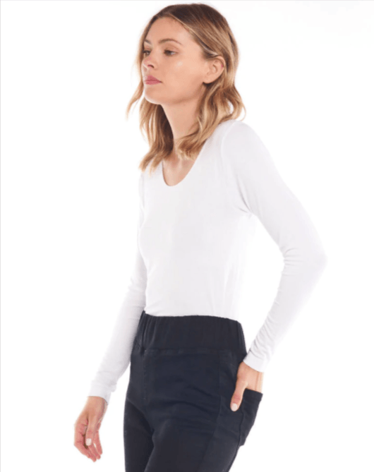 Betty Basics Kelli Long Sleeve Top White - Global Free Style