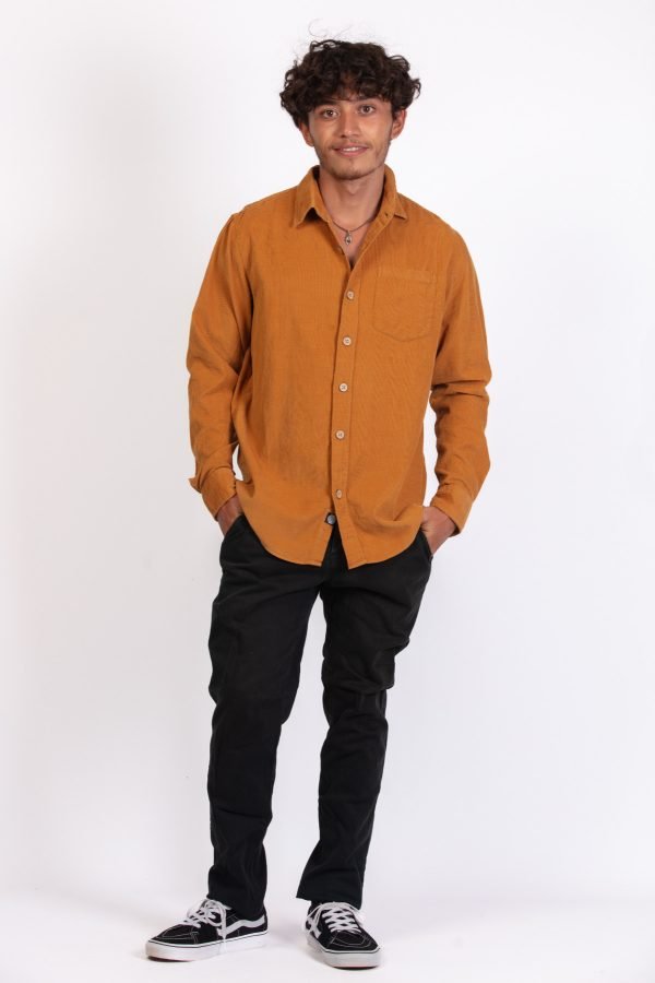 Skumi Honeycomb Corduroy Long Sleeve Shirt - Global Free Style