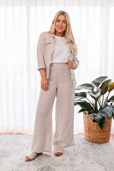 Linen Pants Oatmeal Bottoms Soul Sparrow