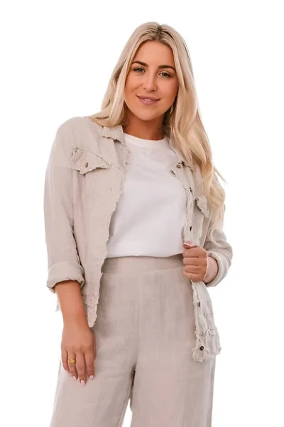 Soul Sparrow Linen Jacket Oat Jackets Soul Sparrow S(8-10)