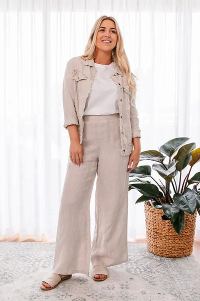 Linen Pants Oatmeal Bottoms Soul Sparrow