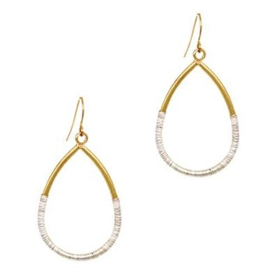 Wire Wrap Tear Drop Earrings Gold/Silver - Global Free Style