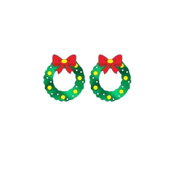 Urban Yule Wreath Earrings Green - Global Free Style